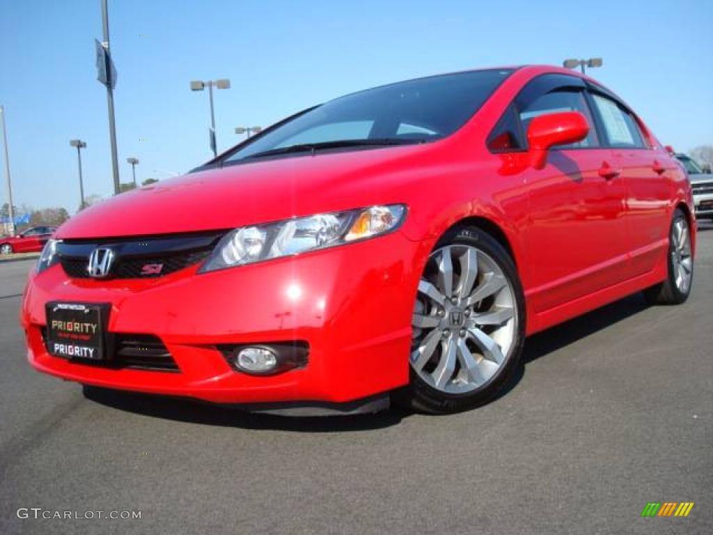 2009 Civic Si Sedan - Rallye Red / Black photo #1