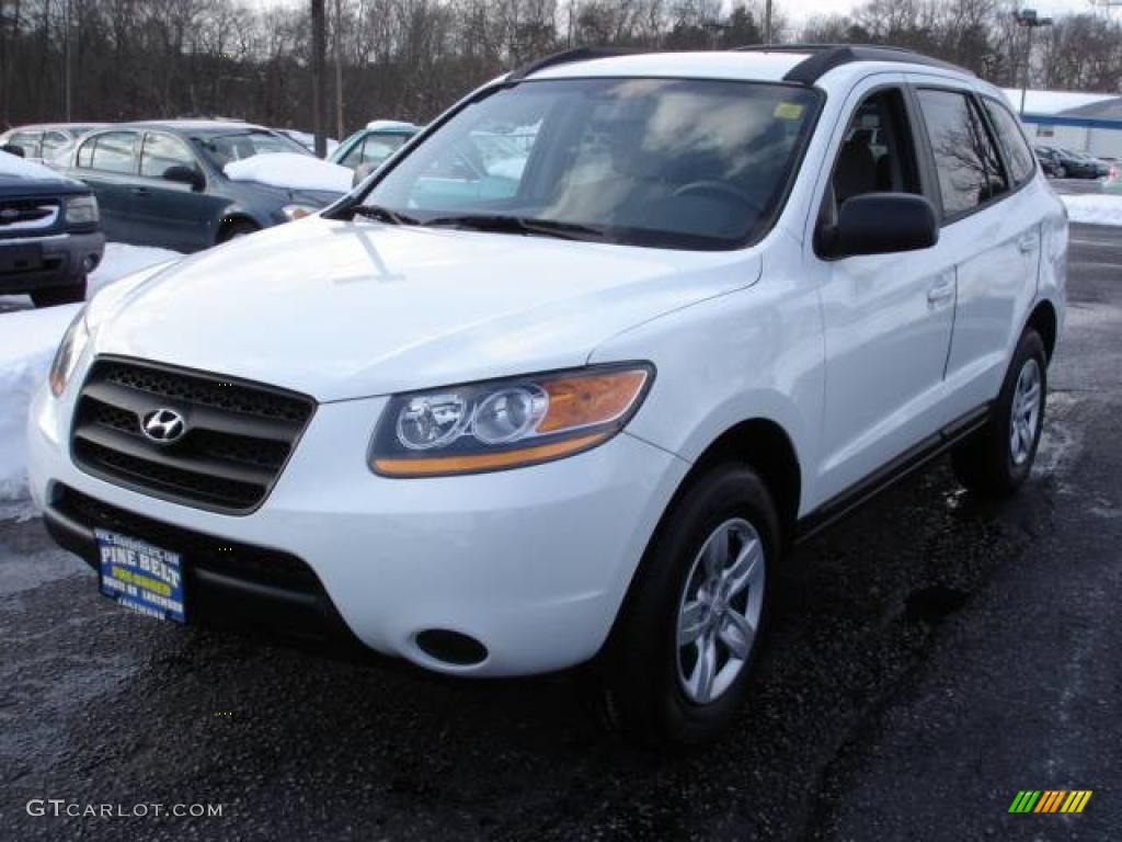 2009 Santa Fe GLS - Powder White Pearl / Gray photo #1