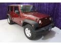 2009 Red Rock Crystal Pearl Jeep Wrangler Unlimited X 4x4  photo #9
