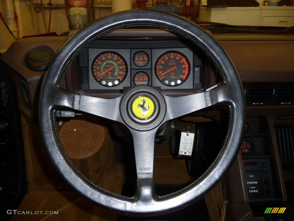 1986 Ferrari Testarossa Standard Testarossa Model Tan Steering Wheel Photo #24019382