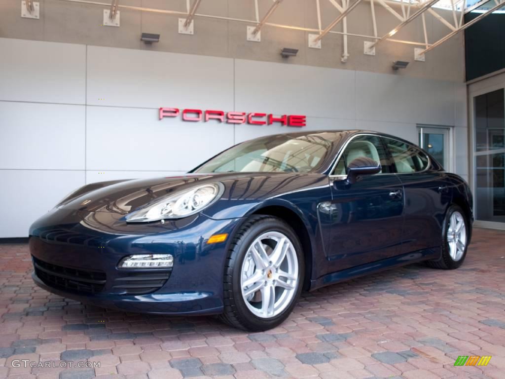 2010 Panamera S - Dark Blue Metallic / Yachting Blue/Cream photo #2