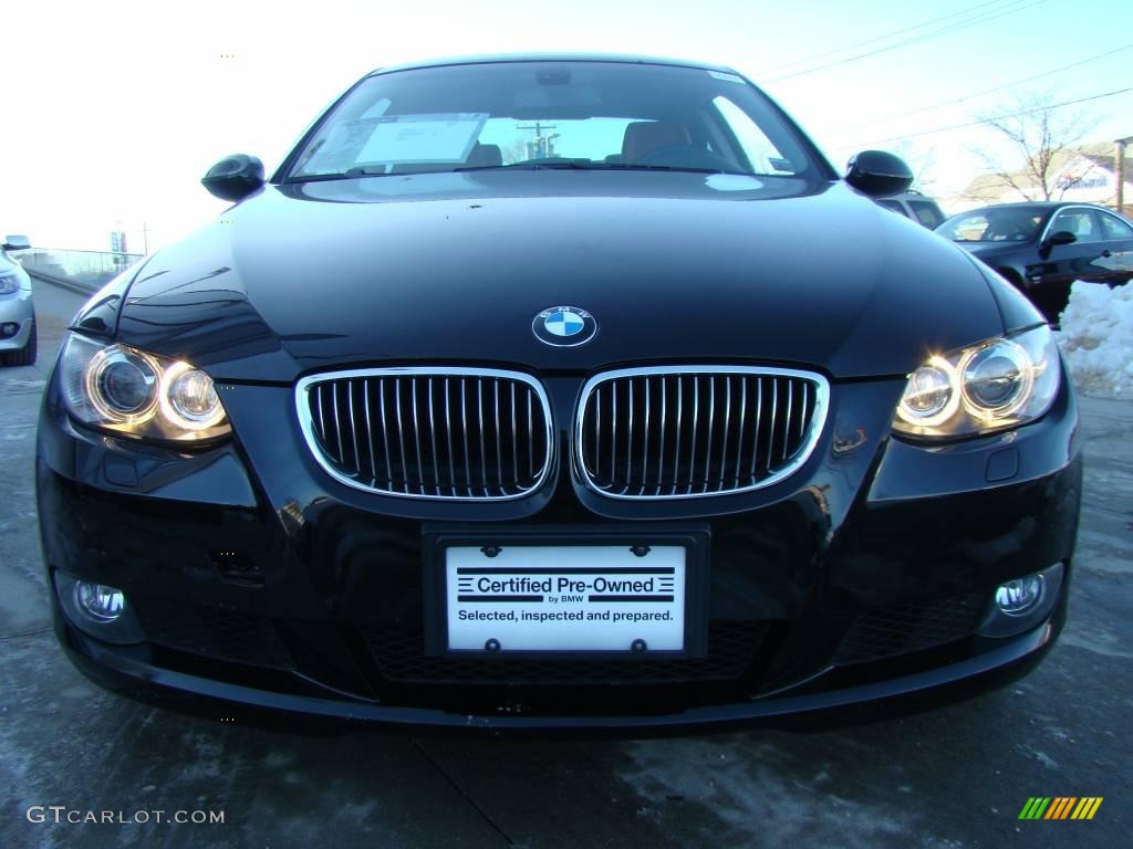 2007 3 Series 328xi Coupe - Jet Black / Saddle Brown/Black photo #2
