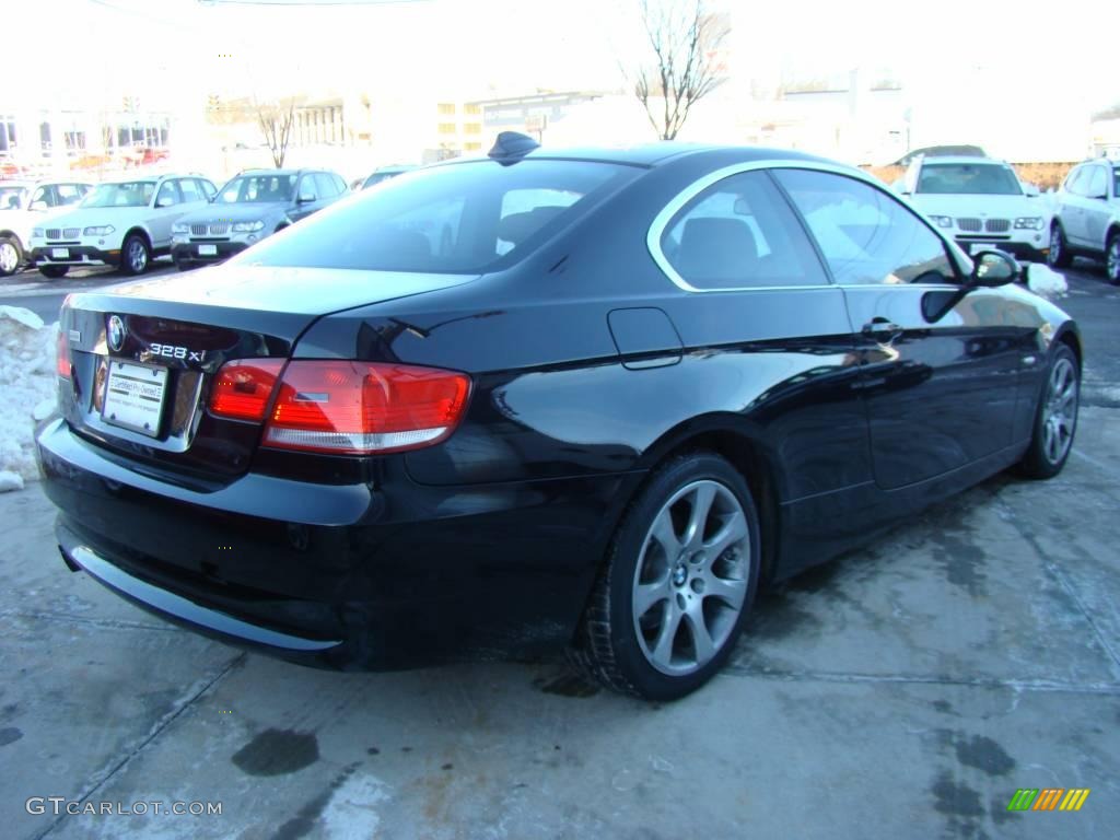 2007 3 Series 328xi Coupe - Jet Black / Saddle Brown/Black photo #4