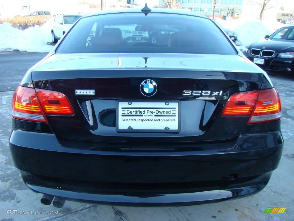 2007 3 Series 328xi Coupe - Jet Black / Saddle Brown/Black photo #5