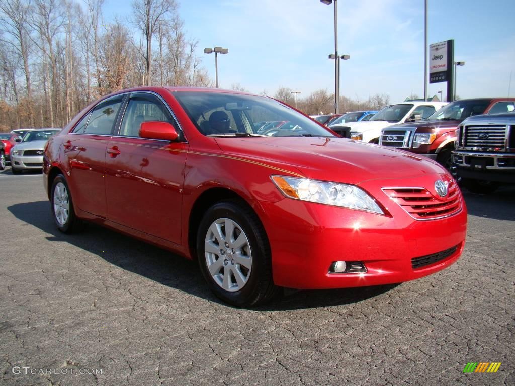 2007 Camry XLE - Barcelona Red Metallic / Bisque photo #1