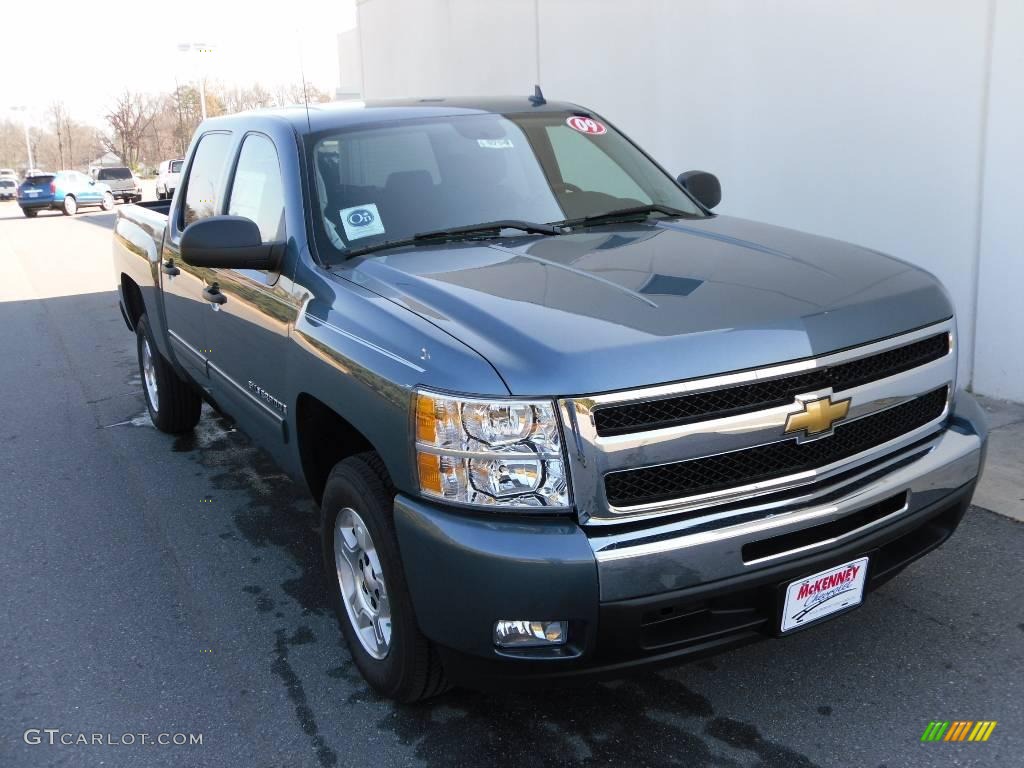 2009 Silverado 1500 LT Crew Cab - Blue Granite Metallic / Ebony photo #6