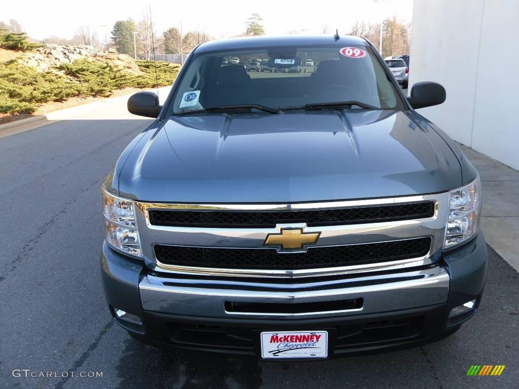 2009 Silverado 1500 LT Crew Cab - Blue Granite Metallic / Ebony photo #7