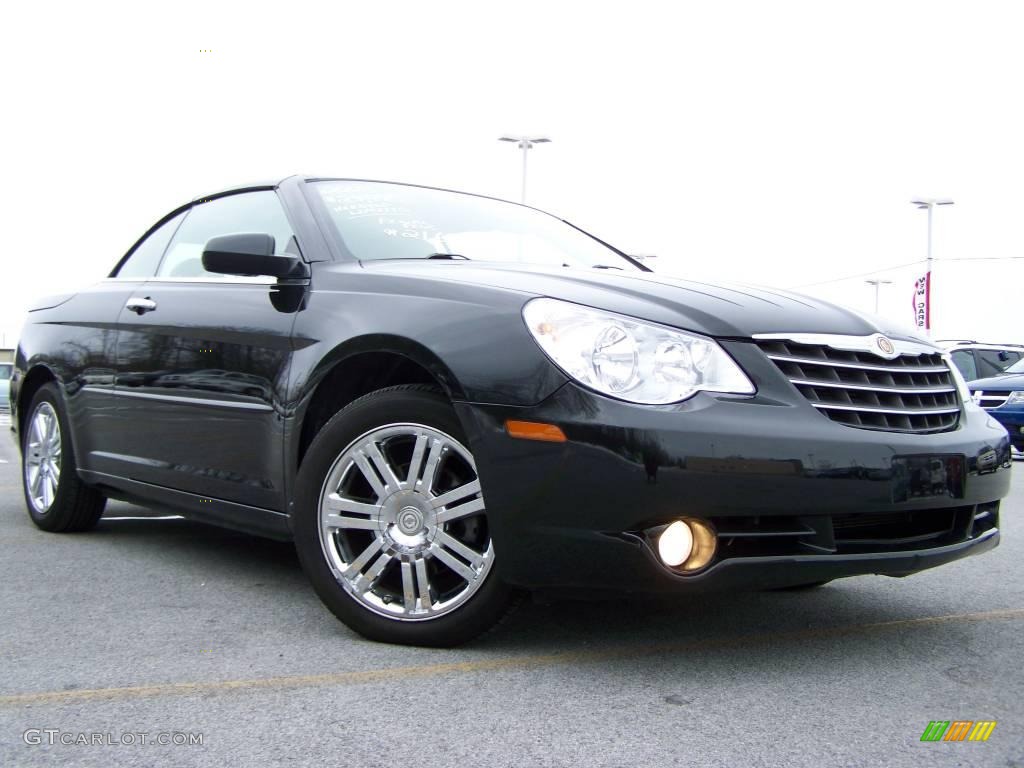 2008 Sebring Limited Hardtop Convertible - Brilliant Black Crystal Pearl / Medium Pebble Beige/Cream photo #1