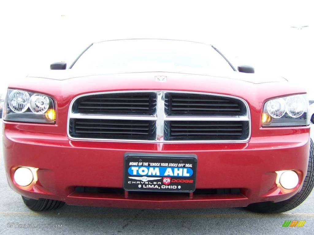 2009 Charger SXT - Inferno Red Crystal Pearl / Dark Slate Gray photo #3