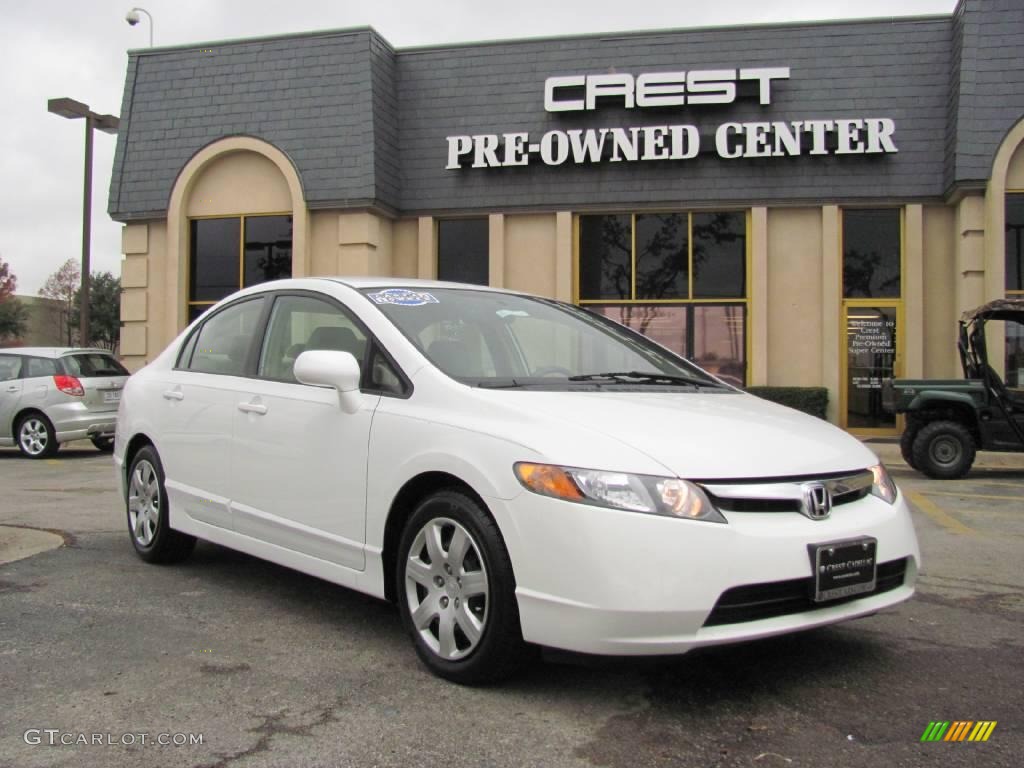 2006 Civic LX Sedan - Taffeta White / Ivory photo #1
