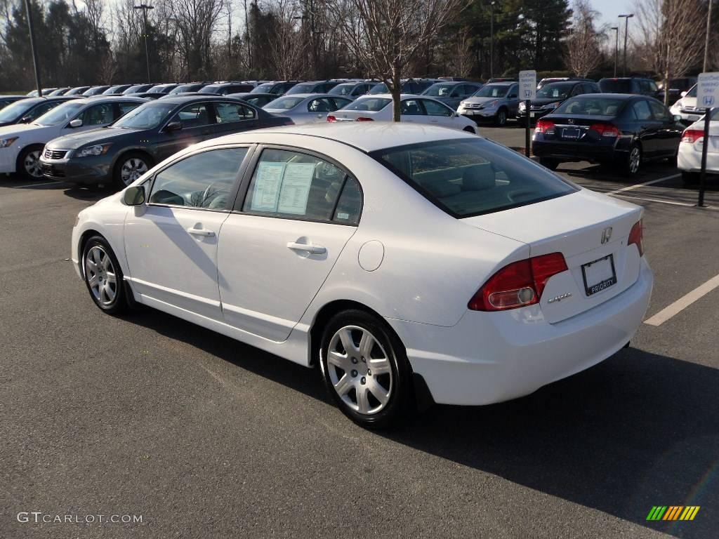 2007 Civic LX Sedan - Taffeta White / Ivory photo #2