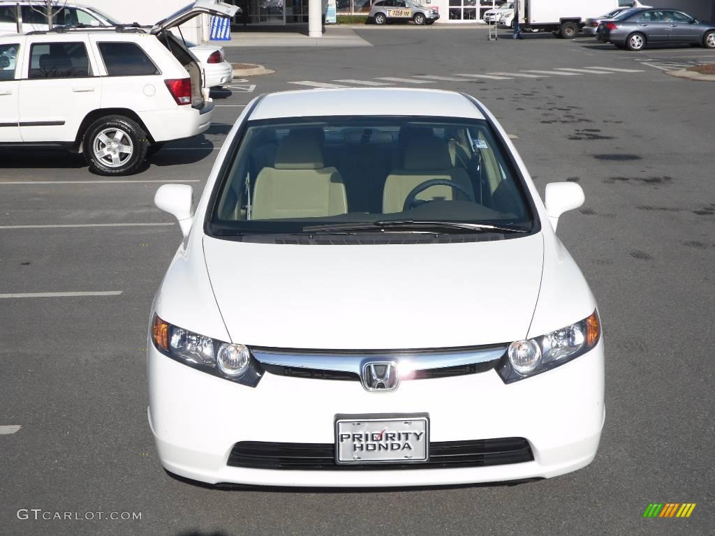 2007 Civic LX Sedan - Taffeta White / Ivory photo #6