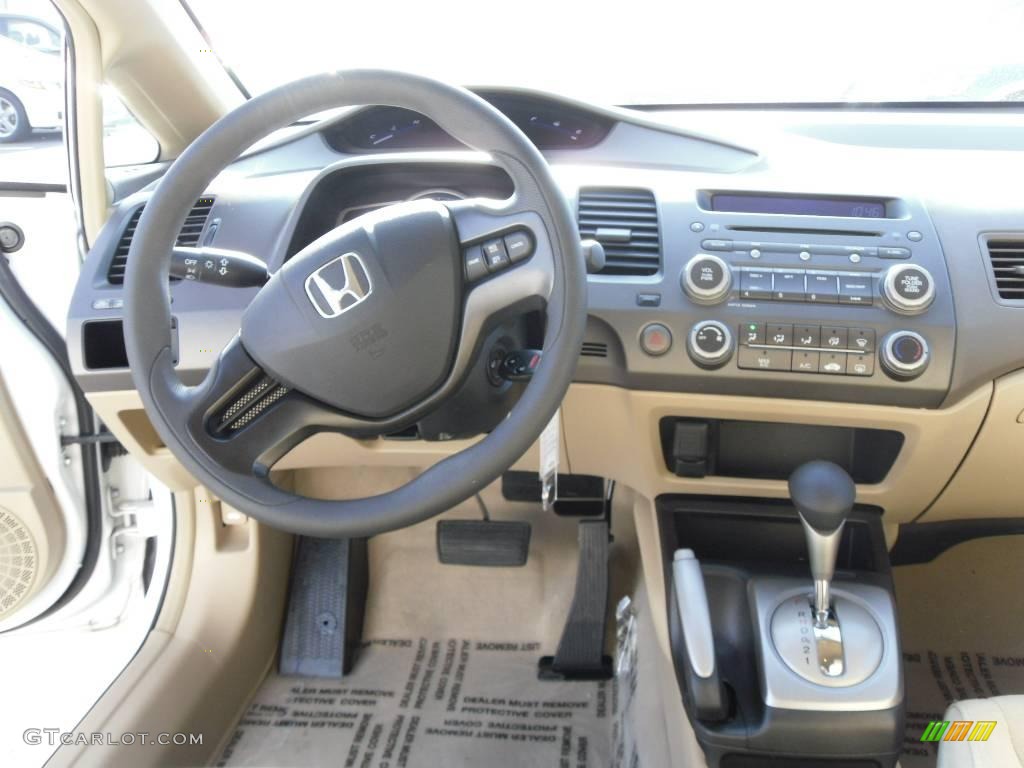 2007 Civic LX Sedan - Taffeta White / Ivory photo #21