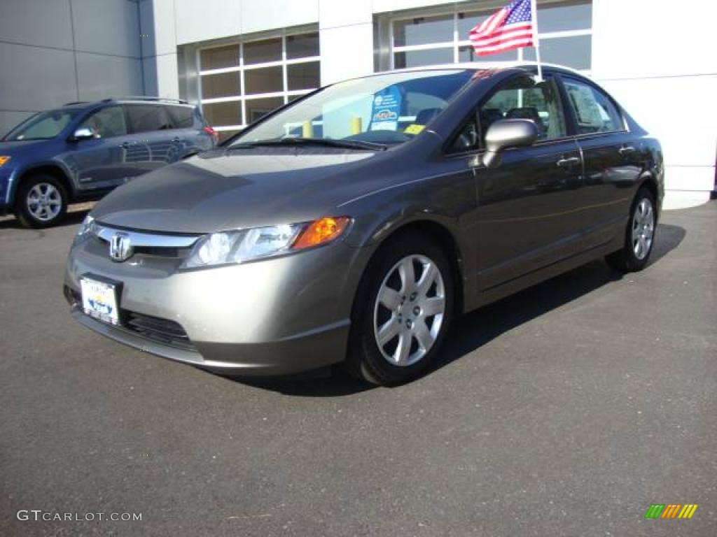 2008 Civic LX Sedan - Galaxy Gray Metallic / Gray photo #1