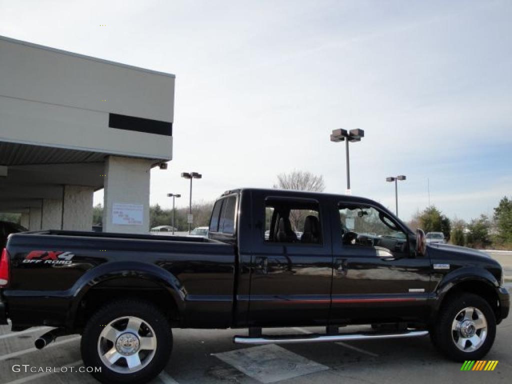 2007 F250 Super Duty Lariat Outlaw Crew Cab 4x4 - Black / Black/Red Leather photo #2
