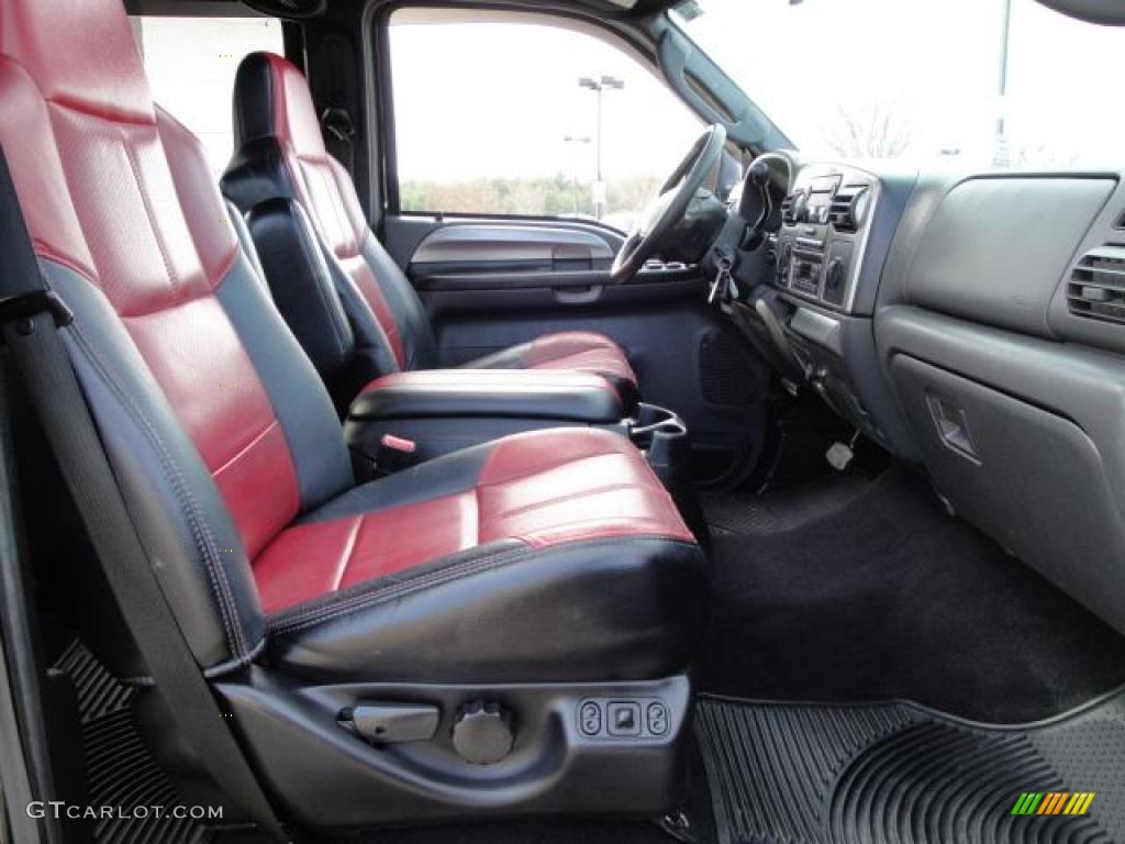 2007 F250 Super Duty Lariat Outlaw Crew Cab 4x4 - Black / Black/Red Leather photo #25