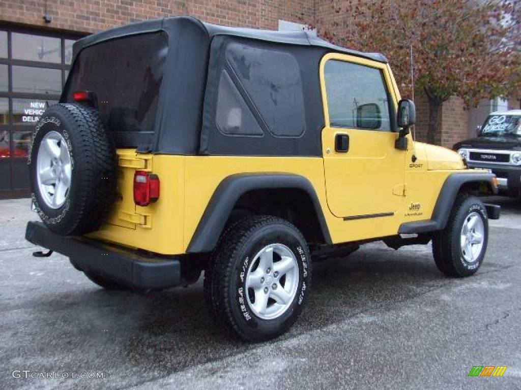 2004 Wrangler Sport 4x4 - Solar Yellow / Dark Slate Gray photo #3