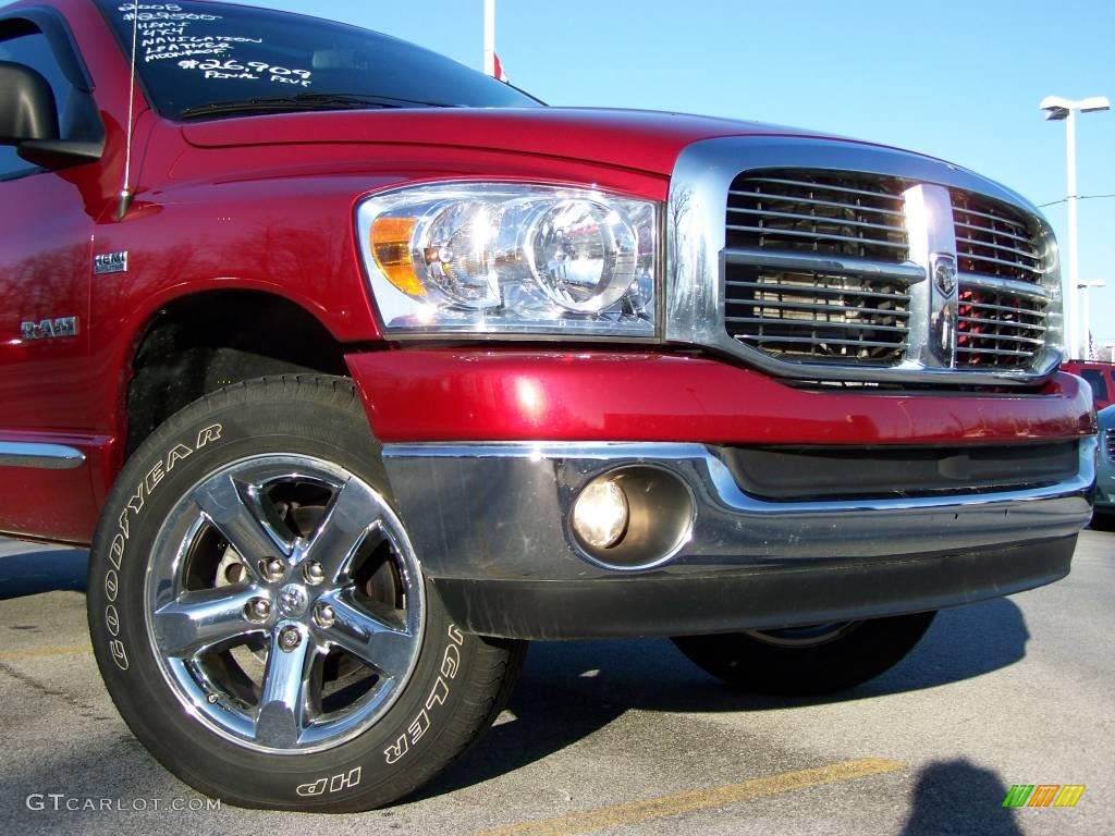 2008 Ram 1500 Big Horn Edition Quad Cab 4x4 - Inferno Red Crystal Pearl / Khaki photo #2