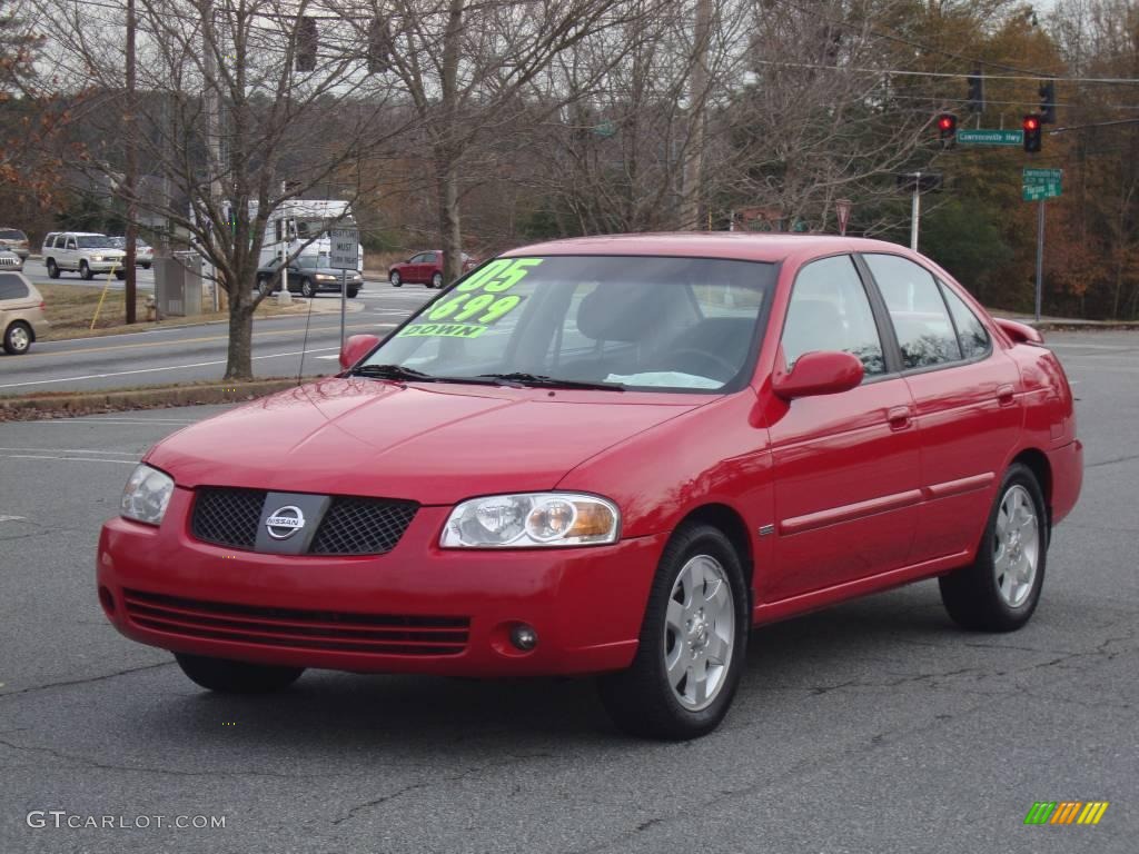 2005 Sentra 1.8 S Special Edition - Code Red / Charcoal photo #2