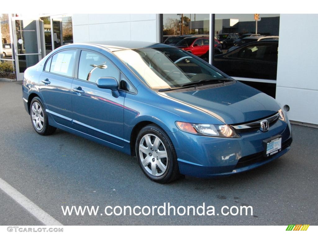 2008 Civic LX Sedan - Atomic Blue Metallic / Gray photo #1