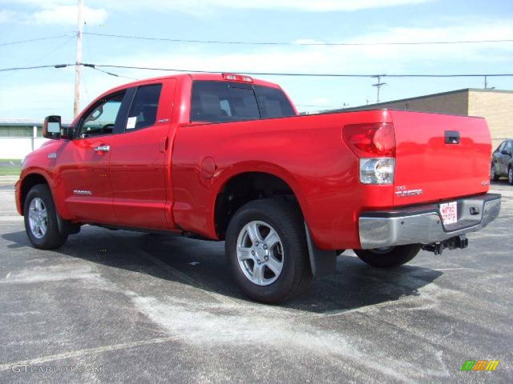 2008 Tundra Limited Double Cab 4x4 - Radiant Red / Graphite Gray photo #3