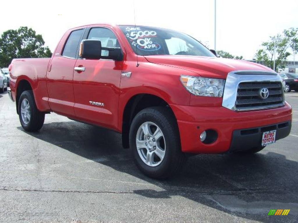 2008 Tundra Limited Double Cab 4x4 - Radiant Red / Graphite Gray photo #7