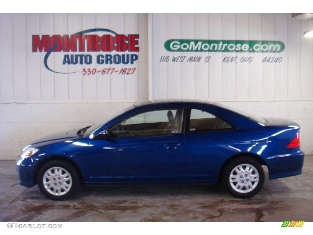 2005 Civic LX Coupe - Fiji Blue Pearl / Ivory photo #2