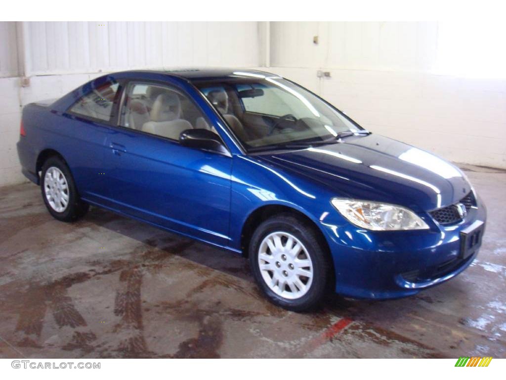 2005 Civic LX Coupe - Fiji Blue Pearl / Ivory photo #4