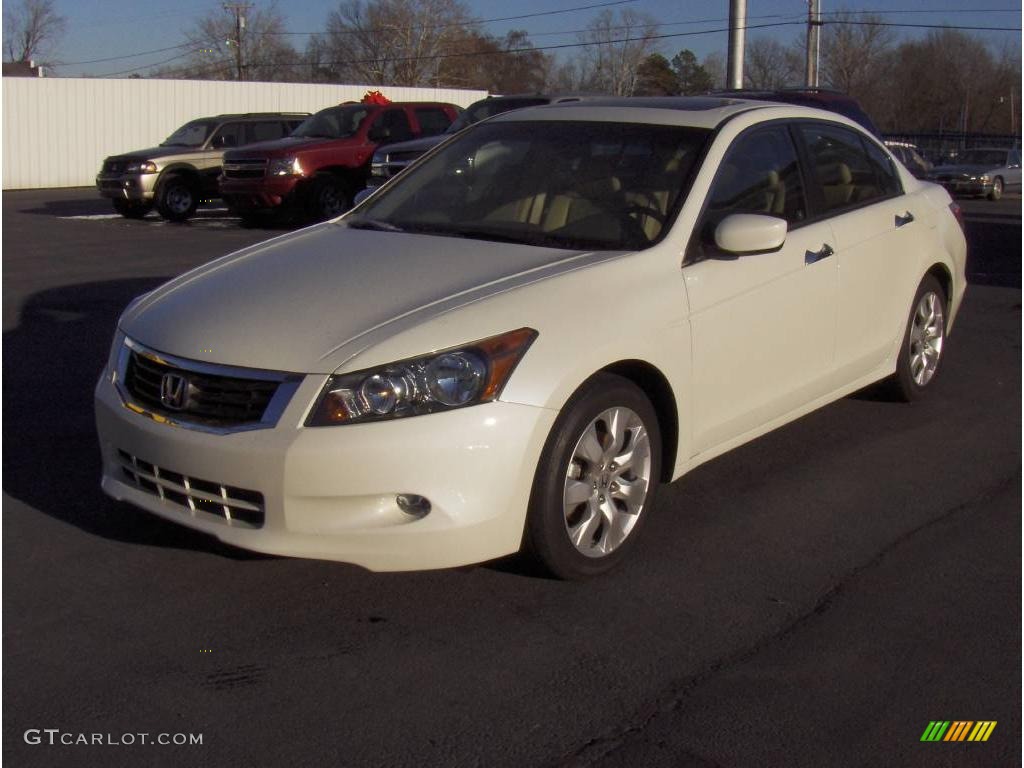 2009 Accord EX-L V6 Sedan - White Diamond Pearl / Ivory photo #1