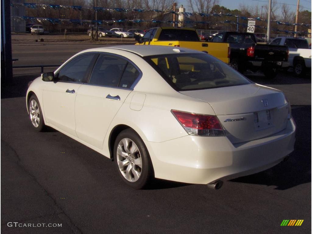 2009 Accord EX-L V6 Sedan - White Diamond Pearl / Ivory photo #2