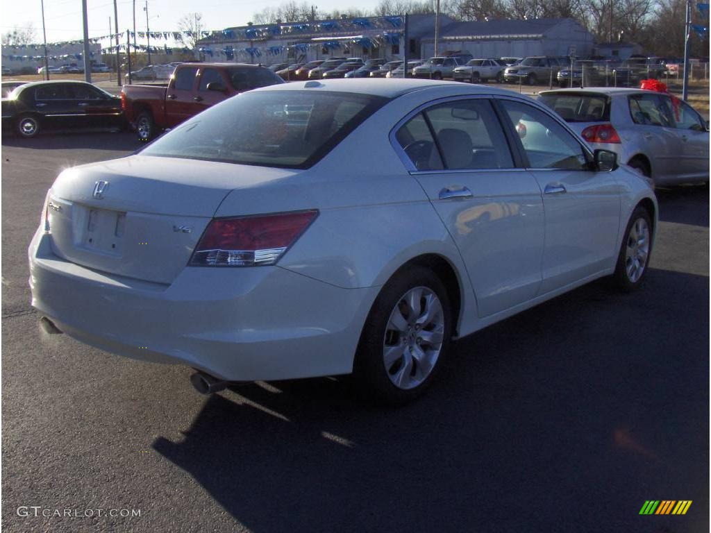 2009 Accord EX-L V6 Sedan - White Diamond Pearl / Ivory photo #3