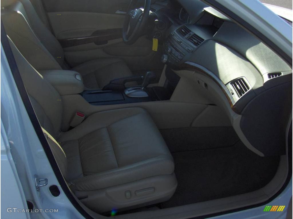 2009 Accord EX-L V6 Sedan - White Diamond Pearl / Ivory photo #7