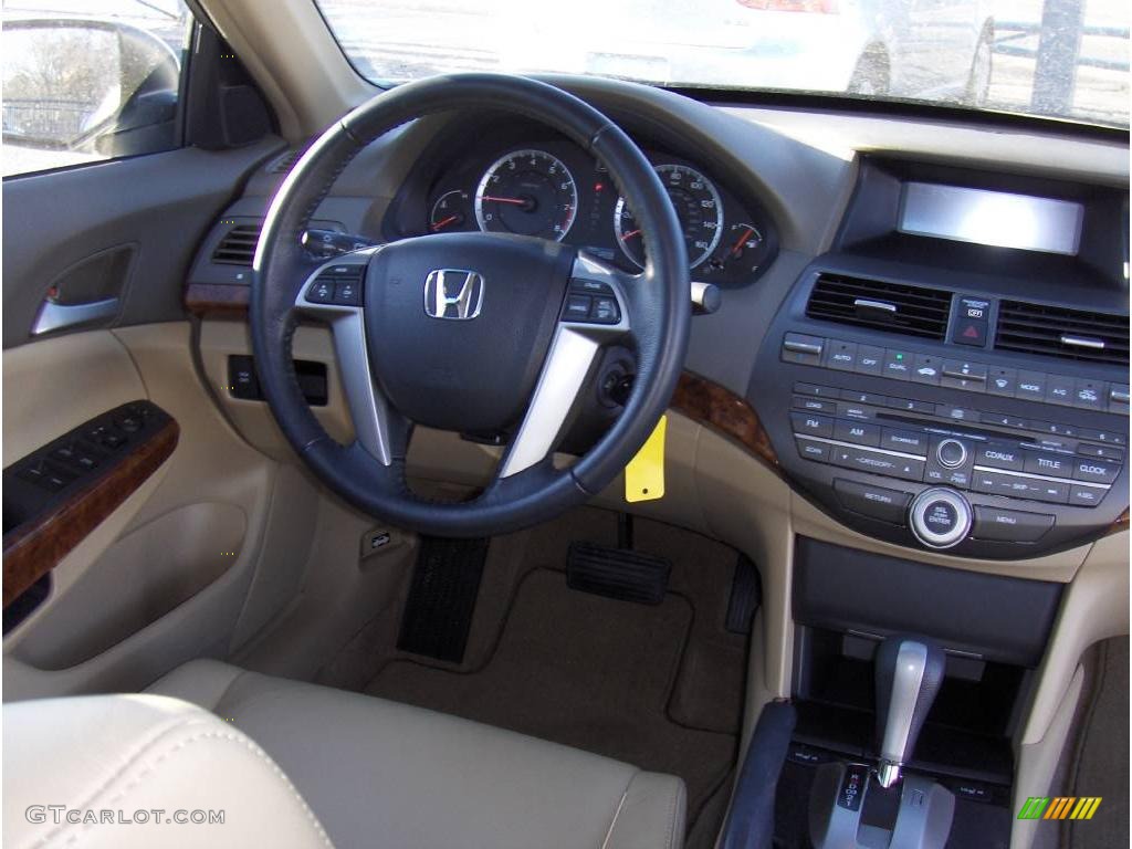 2009 Accord EX-L V6 Sedan - White Diamond Pearl / Ivory photo #9
