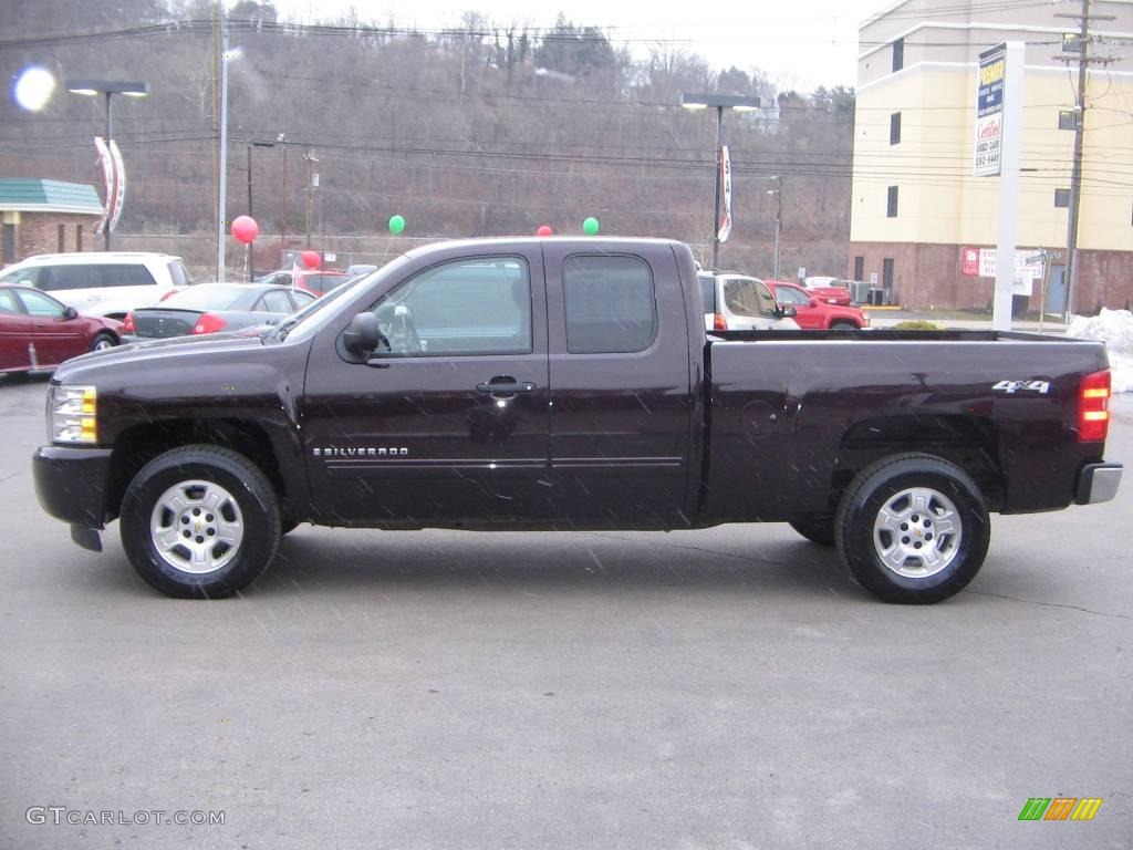 2009 Silverado 1500 LT Extended Cab 4x4 - Dark Cherry Red Metallic / Ebony photo #3