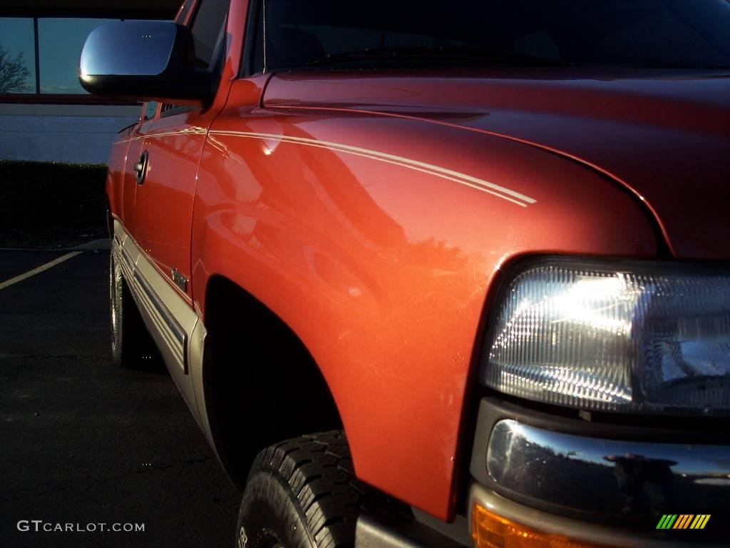 2001 Silverado 1500 LS Extended Cab 4x4 - Sunset Orange Metallic / Graphite photo #20