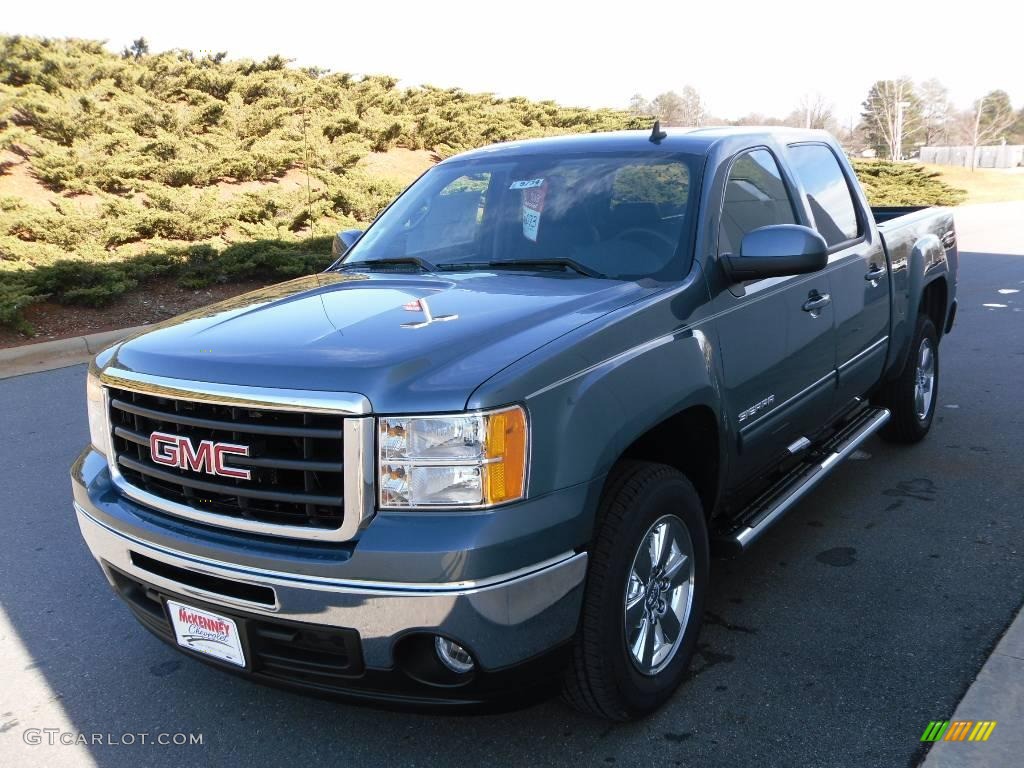 2010 Sierra 1500 SLT Crew Cab - Stealth Gray Metallic / Ebony photo #1