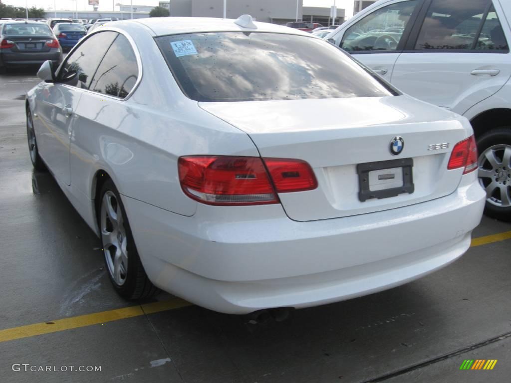 2007 3 Series 328i Coupe - Alpine White / Beige photo #2