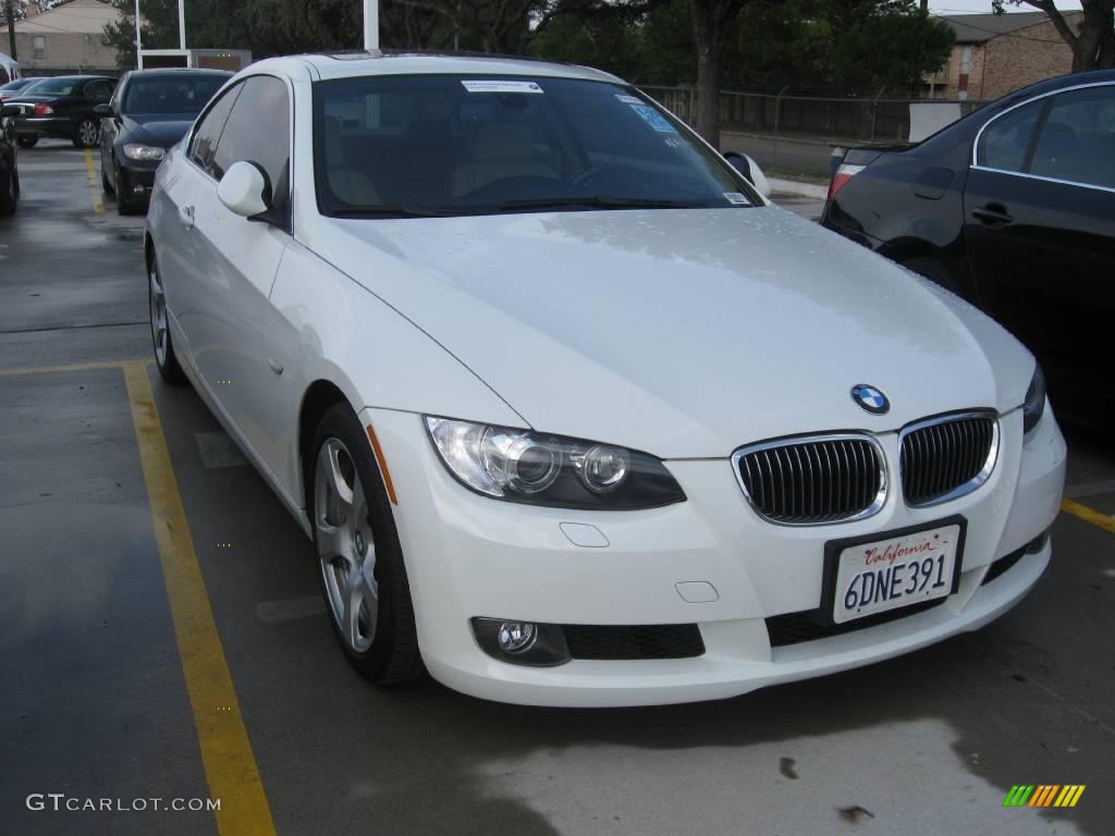 2007 3 Series 328i Coupe - Alpine White / Beige photo #4