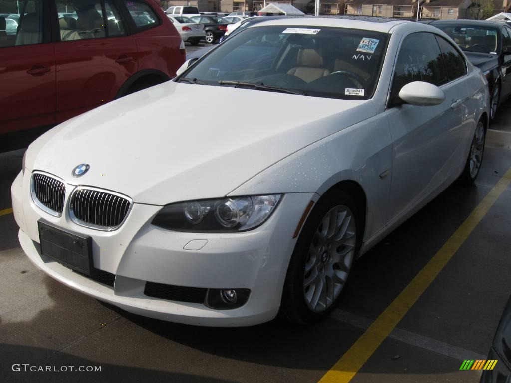 2007 3 Series 328i Coupe - Alpine White / Beige photo #1
