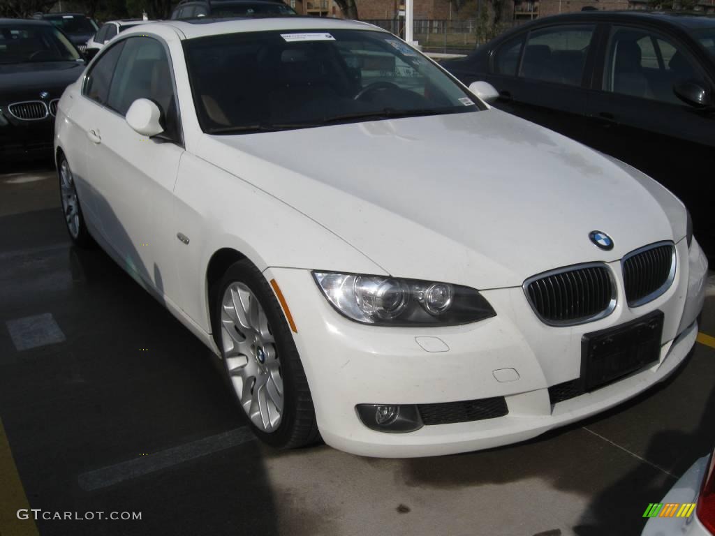 2007 3 Series 328i Coupe - Alpine White / Beige photo #4
