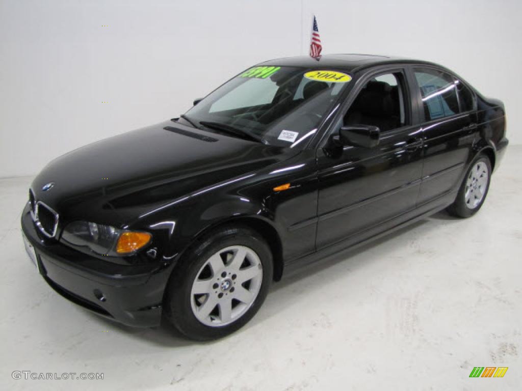 2004 3 Series 325i Sedan - Jet Black / Black photo #10