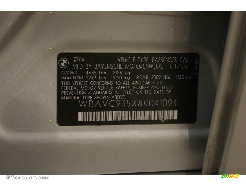 2008 3 Series 328xi Sedan - Titanium Silver Metallic / Black photo #22