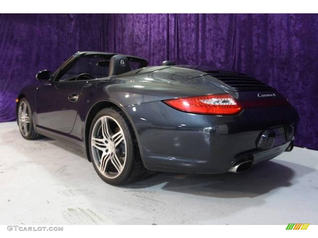 2009 911 Carrera 4 Cabriolet - Atlas Grey Metallic / Black photo #10