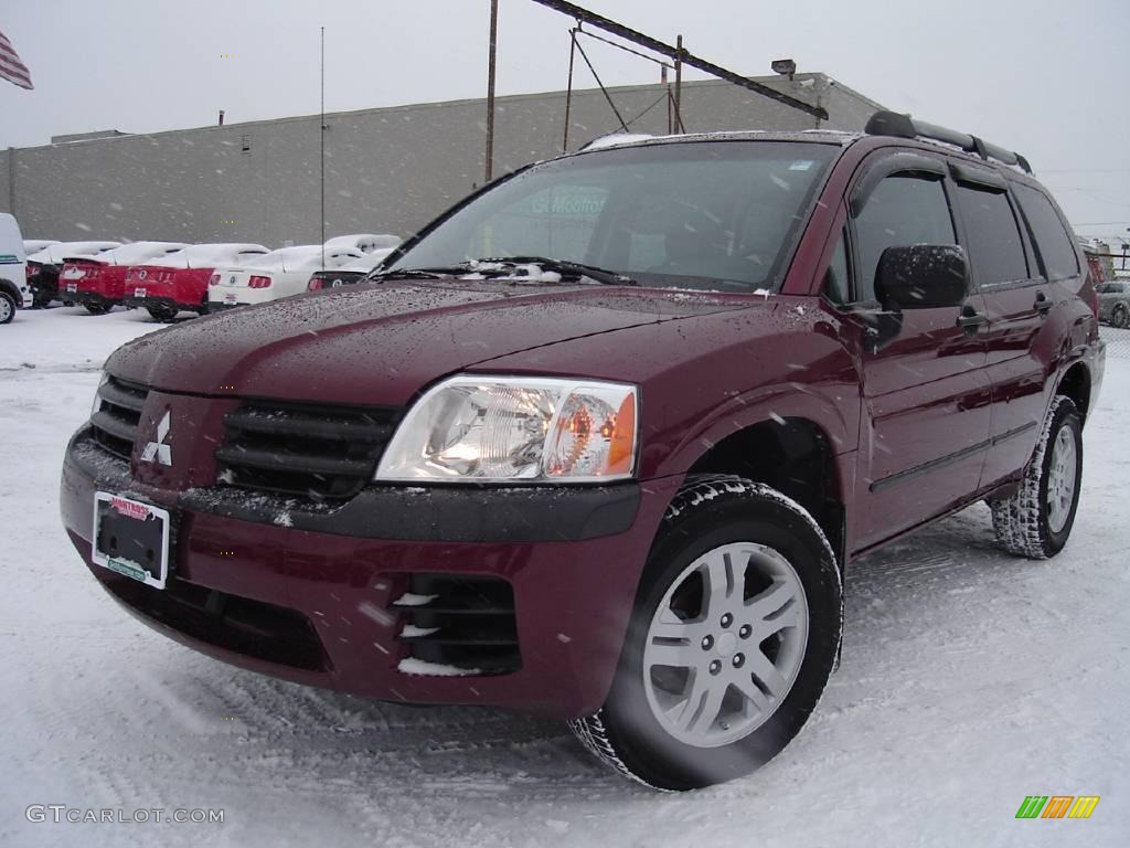 2005 Endeavor LS AWD - Ultra Red Pearl / Charcoal photo #1
