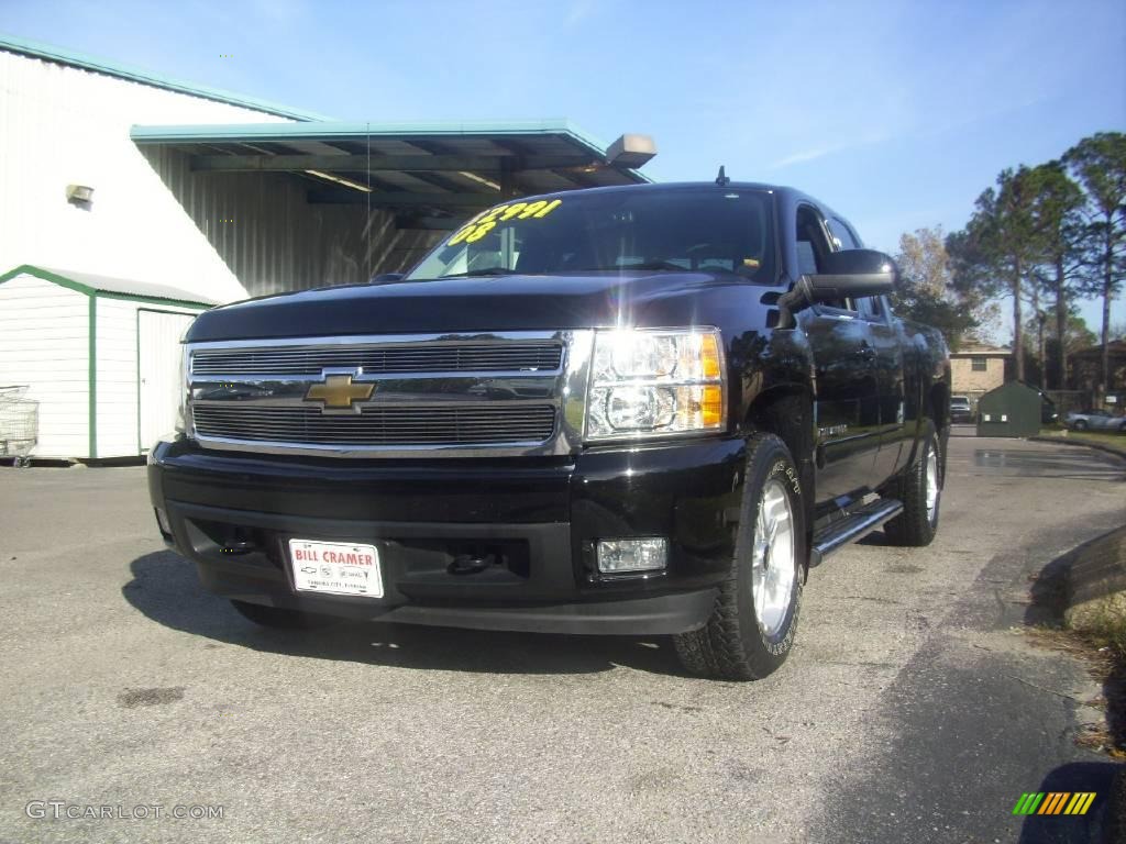 2008 Silverado 1500 Z71 Extended Cab 4x4 - Black / Ebony photo #2