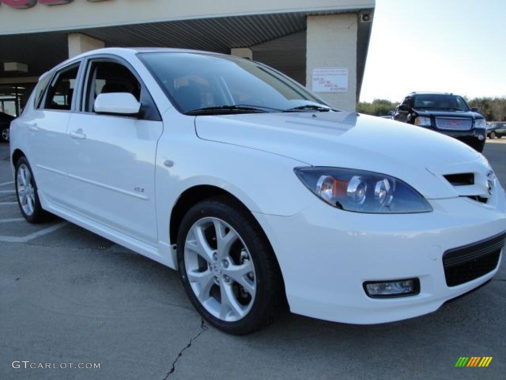 2009 MAZDA3 s Touring Hatchback - Crystal White Pearl Mica / Black photo #1