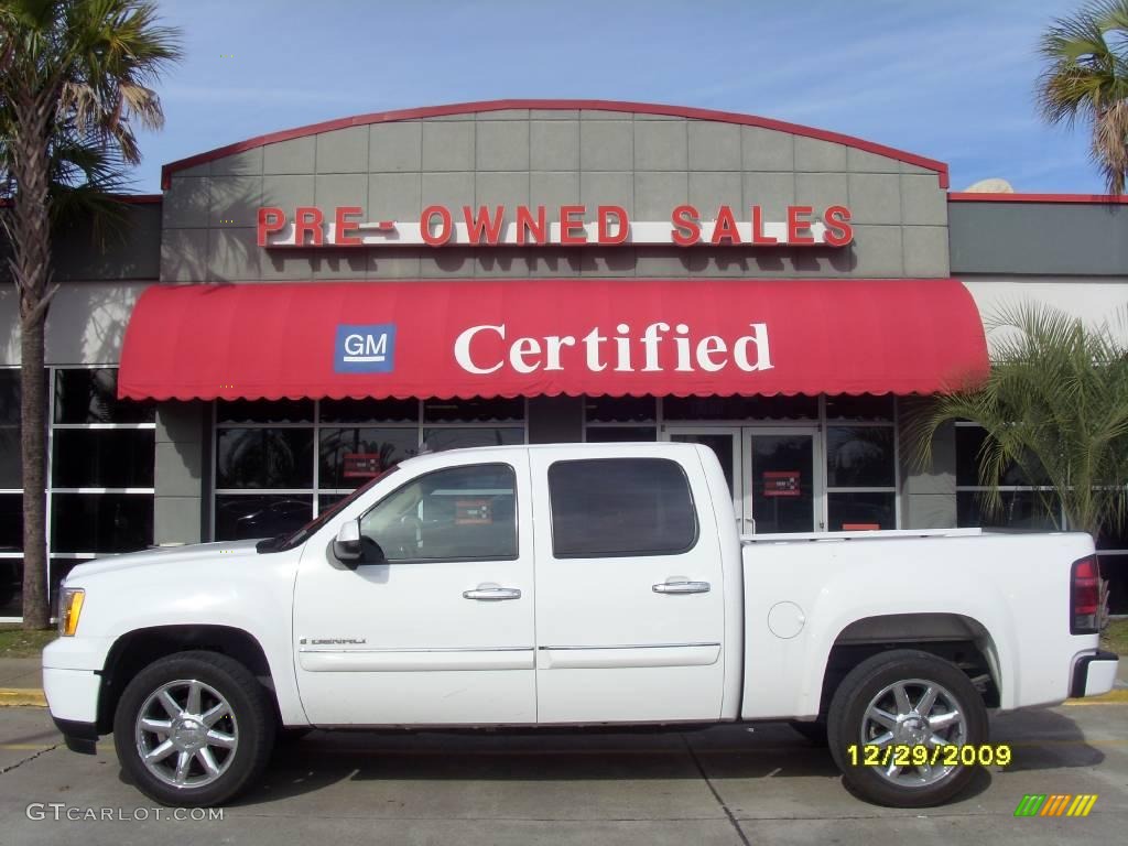 2009 Sierra 1500 Denali Crew Cab - Summit White / Cocoa/Light Cashmere photo #1