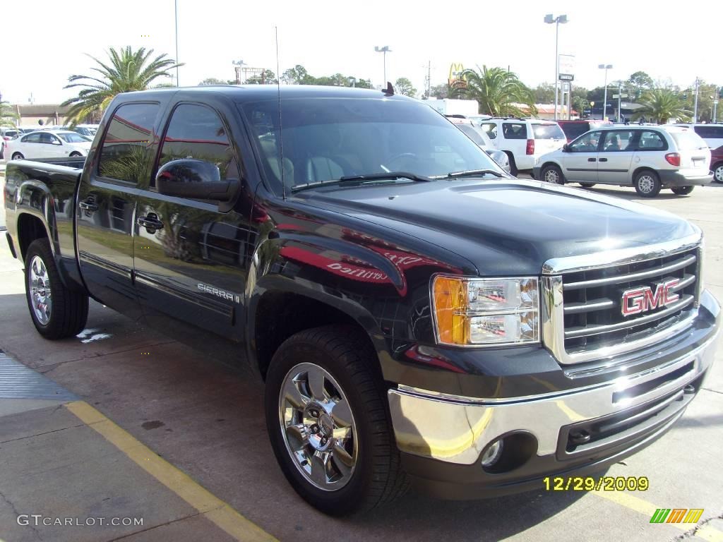 2009 Sierra 1500 SLT Crew Cab - Onyx Black / Ebony photo #5