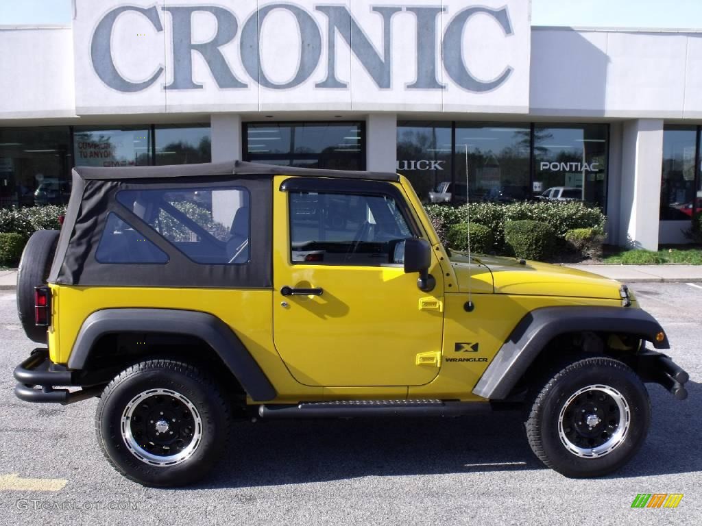 2007 Wrangler X 4x4 - Detonator Yellow / Dark Slate Gray/Medium Slate Gray photo #1
