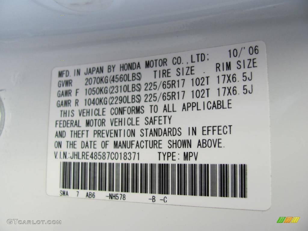 2007 CR-V EX 4WD - Taffeta White / Gray photo #20